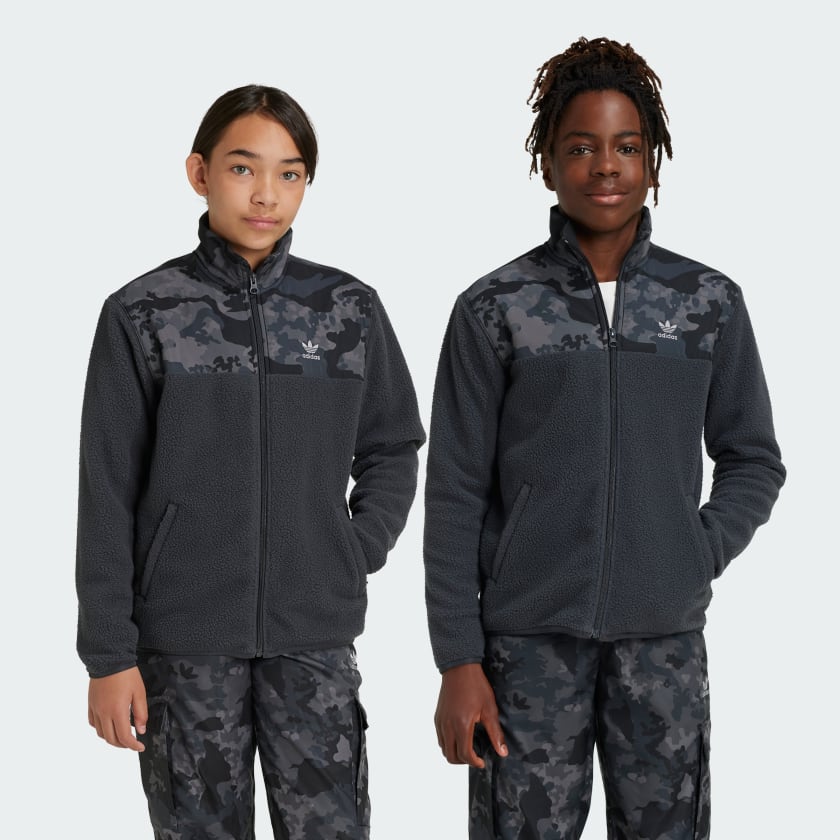 adidas Allover Print Fleece Jacket Kids Grey adidas Finland