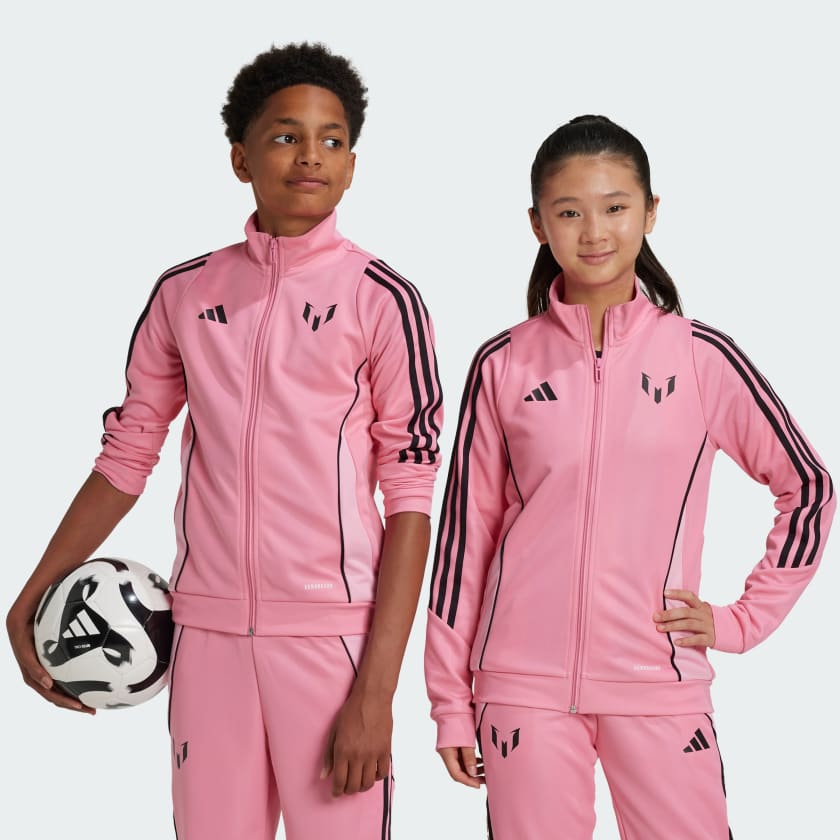 adidas Messi Track Suit Track Top Kids Pink adidas UK
