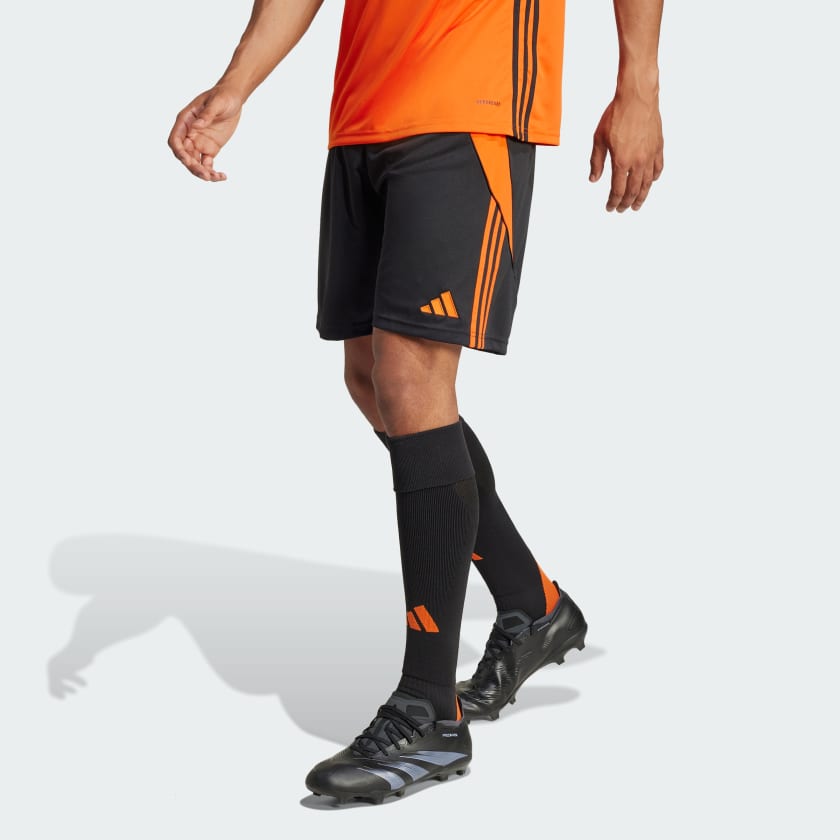 Black and orange adidas shorts hotsell