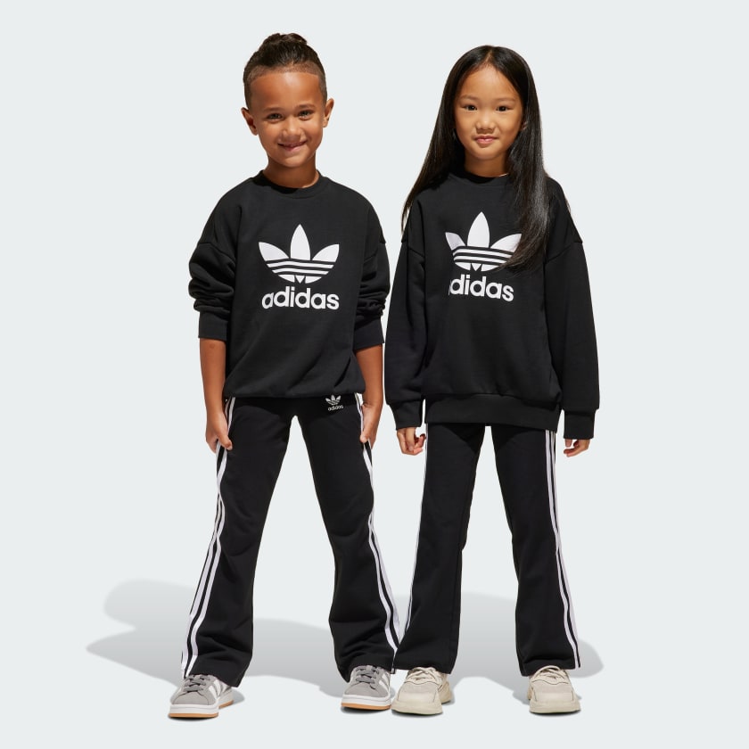 adidas Loose Crew Flared Legging Set Kids Black Free Shipping with adiClub adidas US