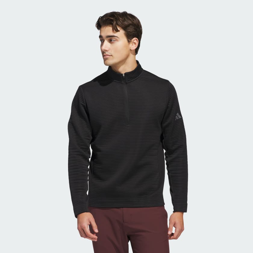 adidas Ultimat365 DWR Textured Quarter-Zip Pullover - Black