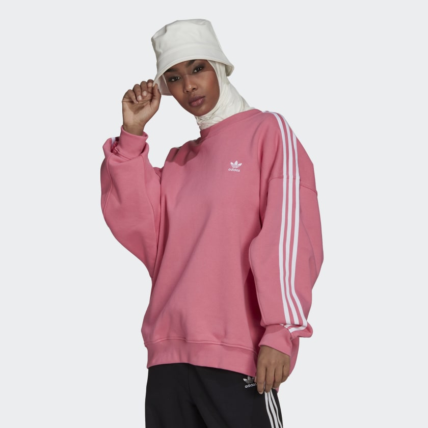 adidas Adicolor Classics Oversized Sweatshirt - Pink | adidas UK