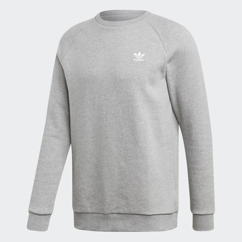 LOUNGEWEAR Trefoil Crewneck Sweatshirt - Grey | adidas UK
