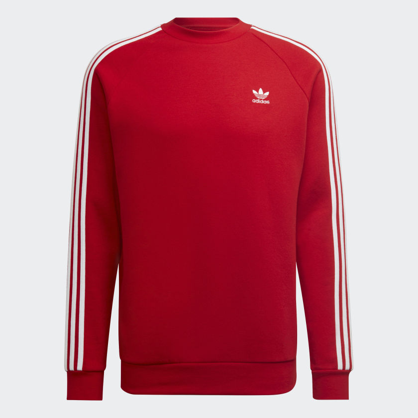 adidas 3-Stripes Crewneck Sweatshirt - Red | adidas US