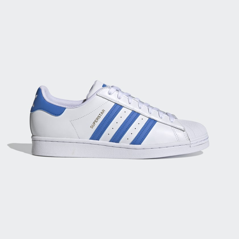 Adidas superstar blancas y azules clearance