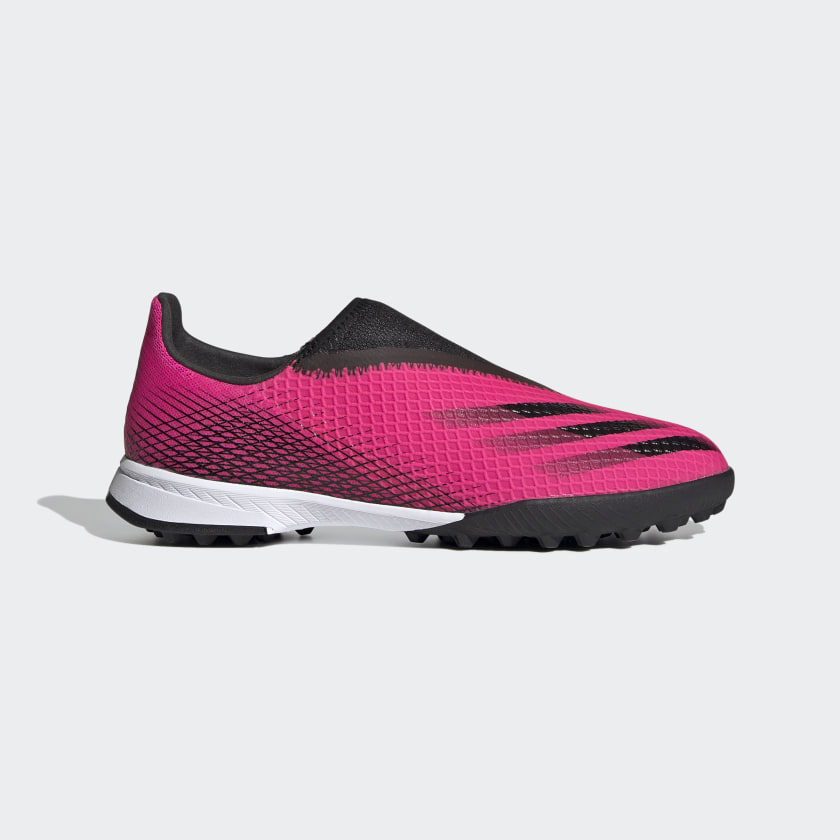 X GHOSTED.3 LACELESS TF FUSSBALLSCHUH Shock Pink