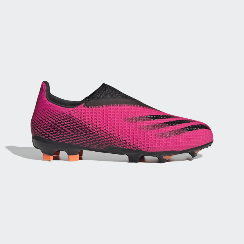 X GHOSTED.3 LACELESS FG FUSSBALLSCHUH Shock Pink