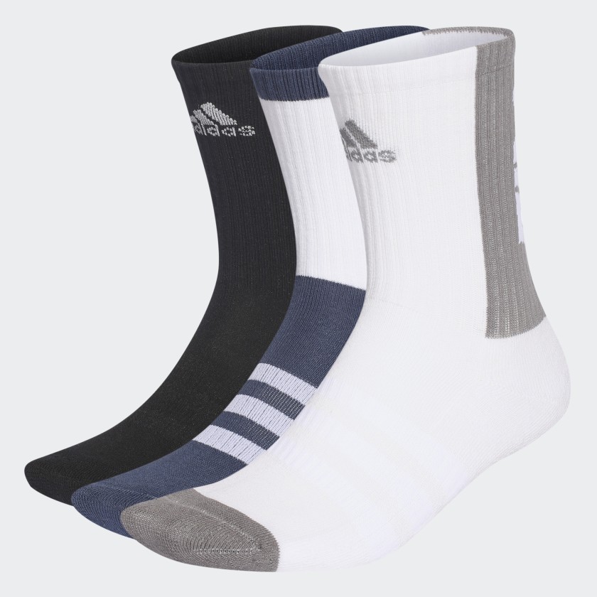 adidas Tiro 21 3-Stripes Cushioned Crew Socks 3 Pairs - Blue | GH7247 ...