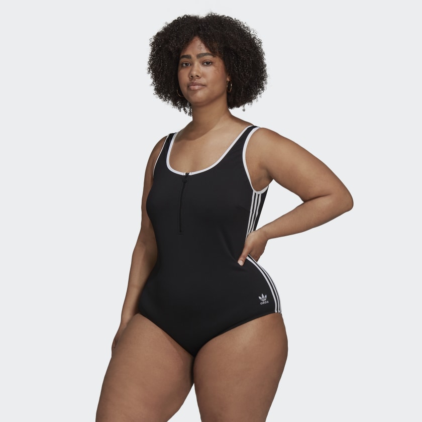 Adicolor Classics Primeblue Swimsuit (Plus Size) - Black | H25313 | adidas US