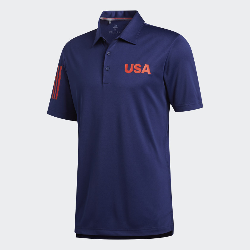 adidas USA Golf Polo Shirt Blue FJ7886 adidas US