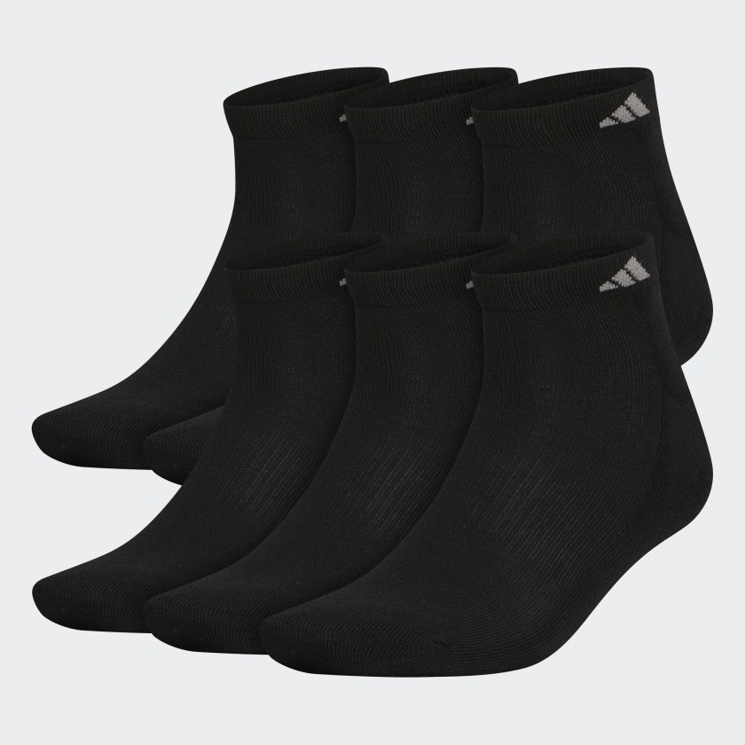 adidas Athletic Cushioned Low-Cut Socks 6 Pairs XL - Black | adidas US