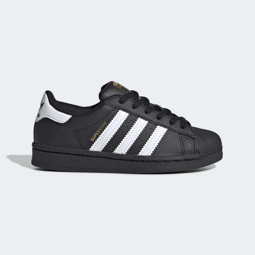 Adidas Kids Pre-School Originals Superstar Shoes in Black/White | Size 3 