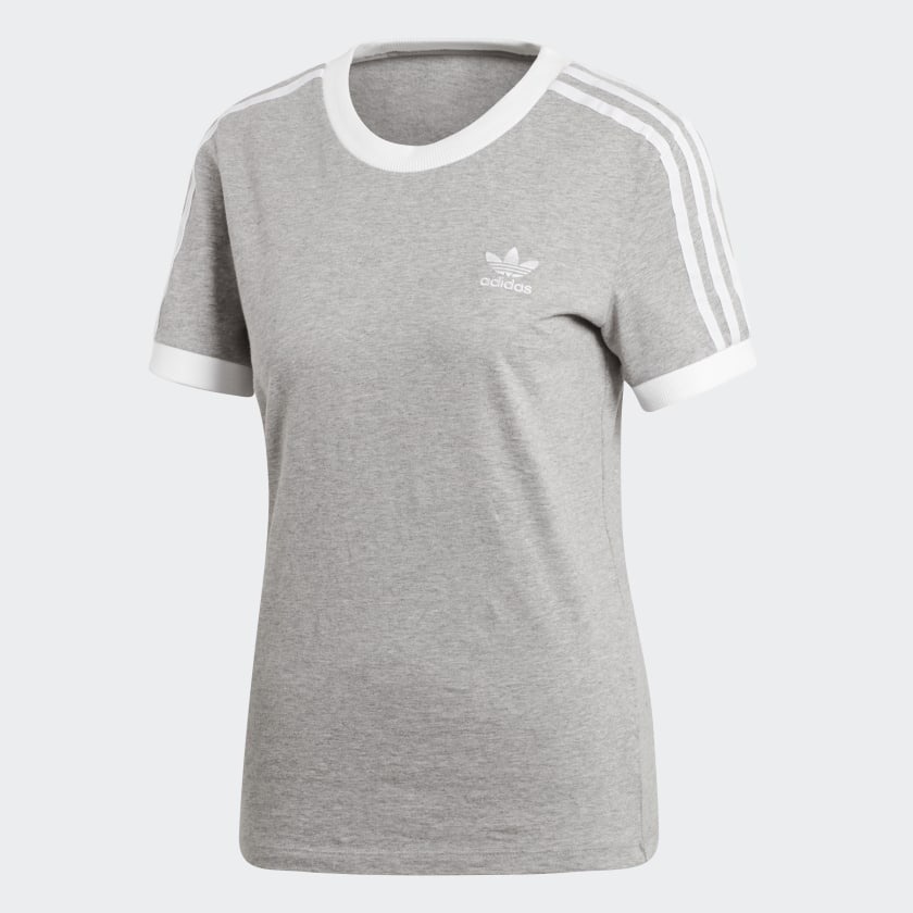 Adidas 3 stripes tee grey Clearance