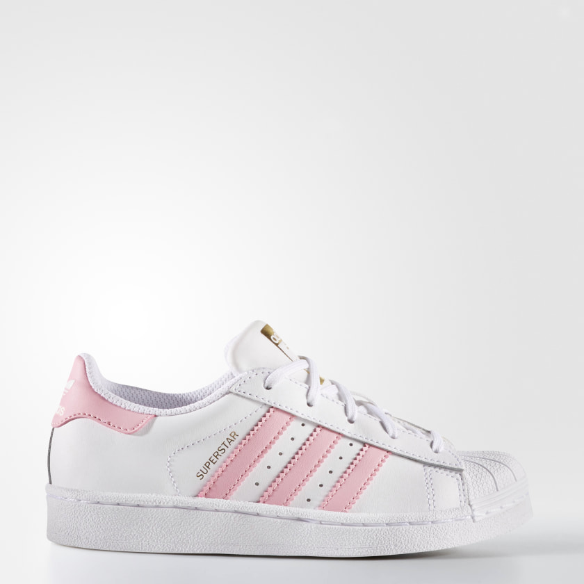 Kids Superstar Cloud White and Light Pink Shoes | adidas US