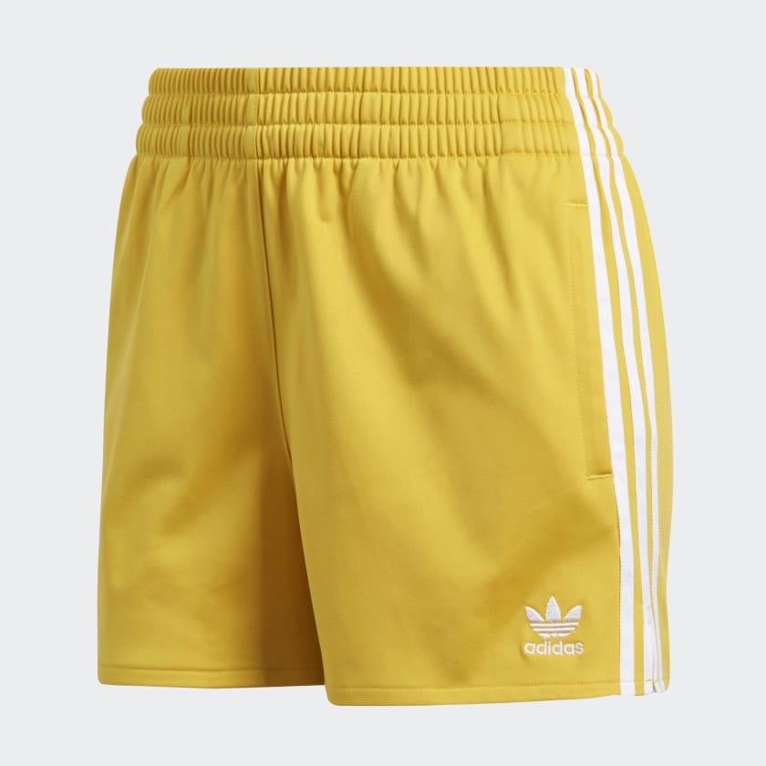 Adidas three stripe shorts yellow