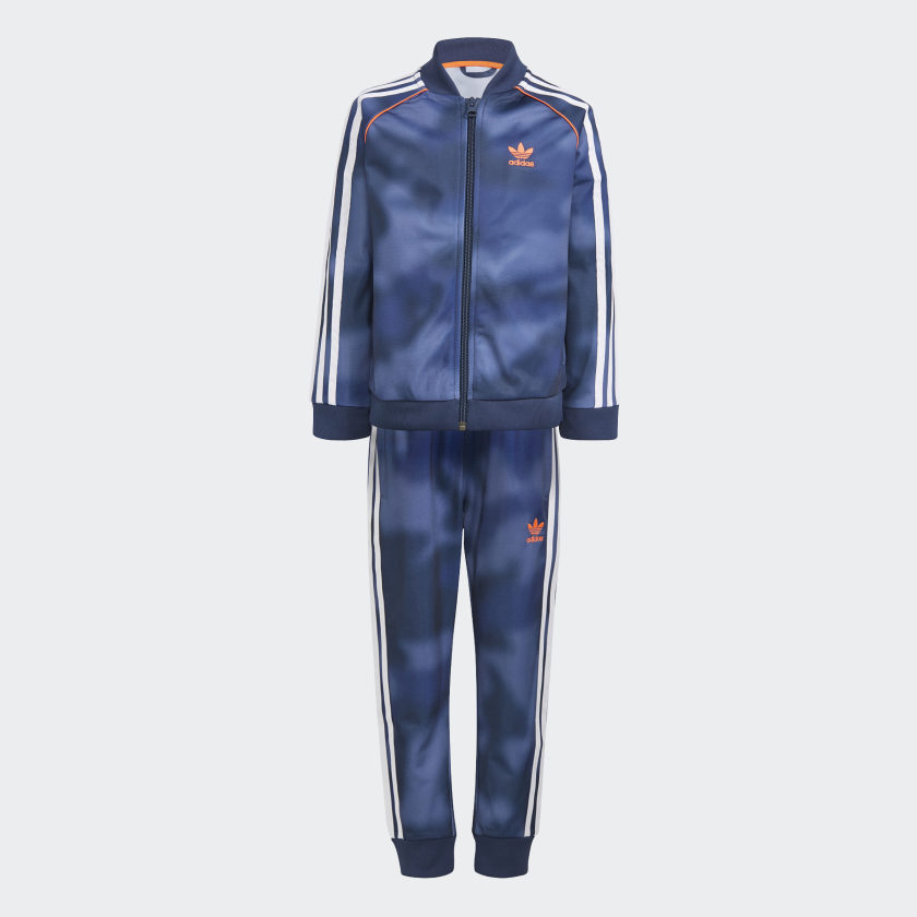 adidas Allover Print Camo SST Tracksuit Blue adidas Ireland