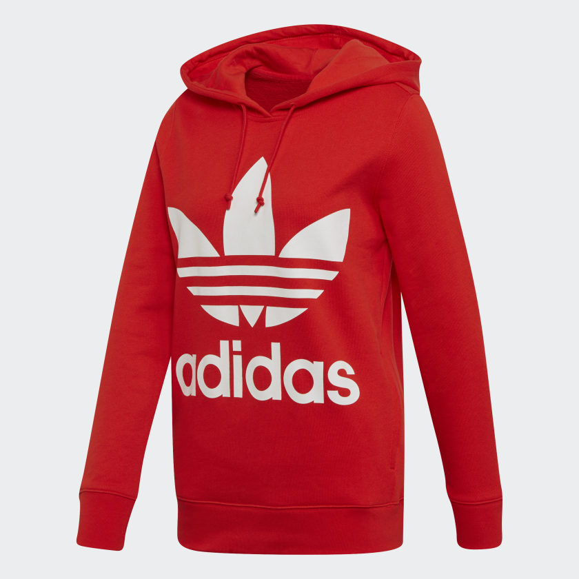 adidas V-Day Trefoil Hoodie - Red
