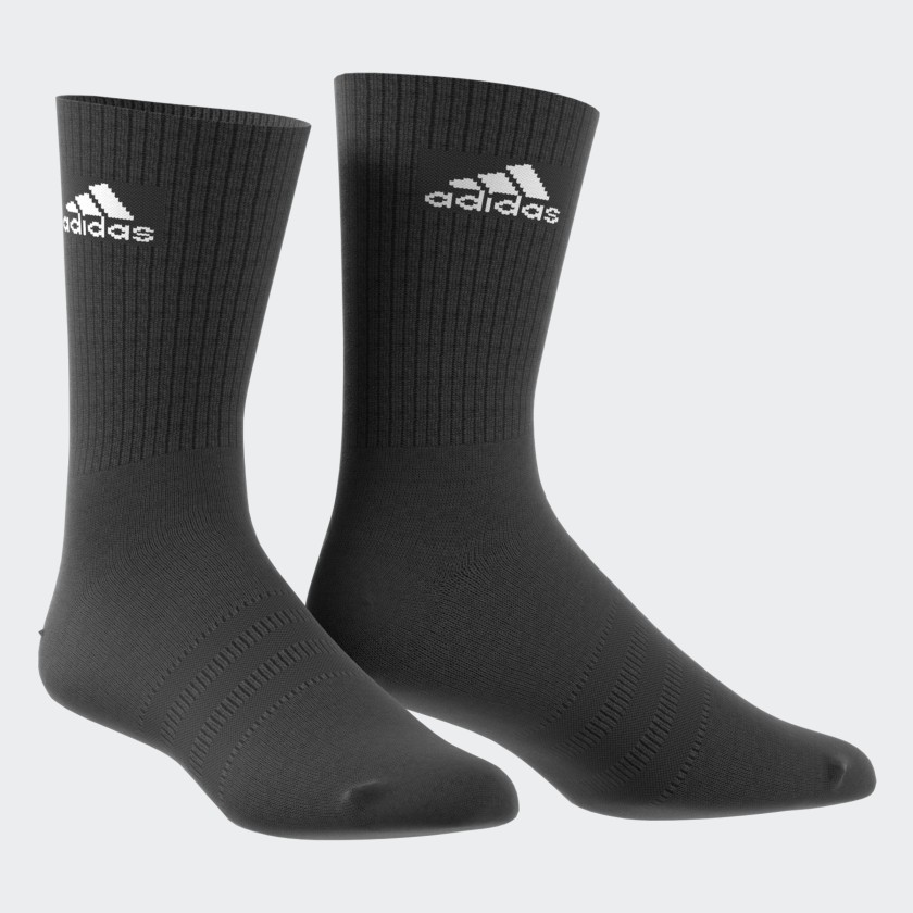 adidas 3-Stripes Performance Crew Socks 1 Pair - Black | adidas New Zealand