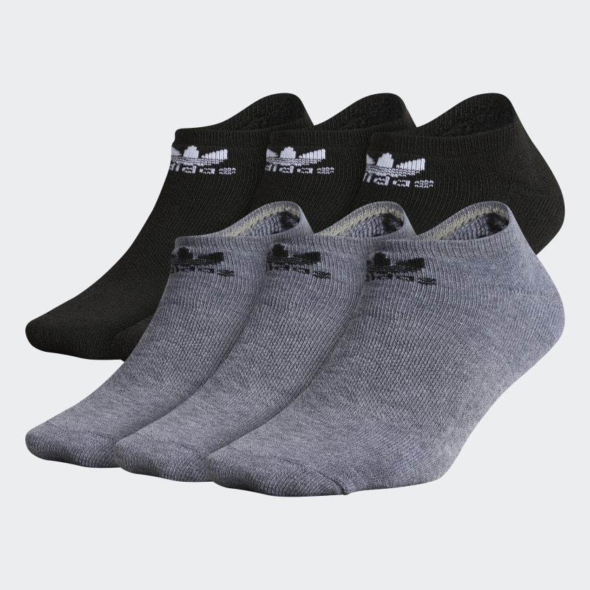 adidas Trefoil No-Show Socks 6 Pairs - Grey | adidas US