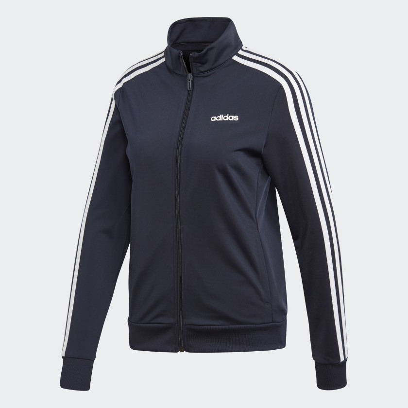 Women's 3 Stripe Track Jacket in Navy Blue and White | adidas US