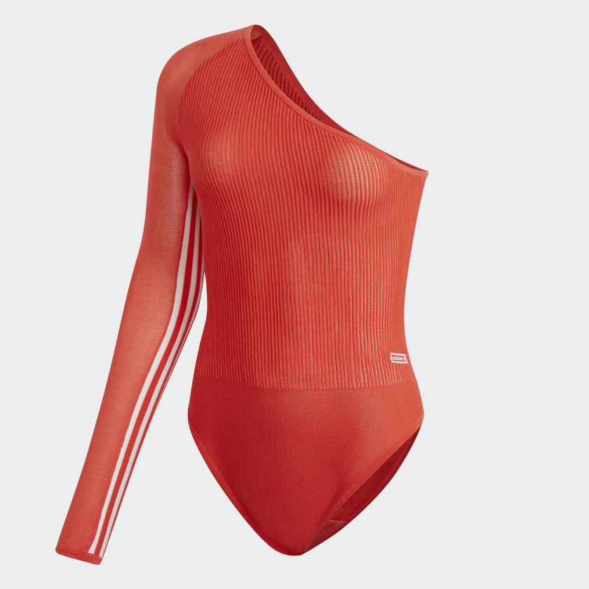 womens red adidas bodysuit