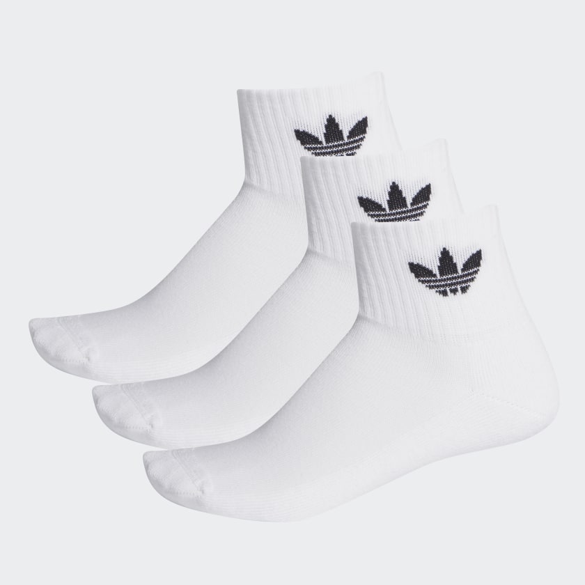 adidas Chaussettes Mid-Cut (3 paires) - blanc | adidas Canada