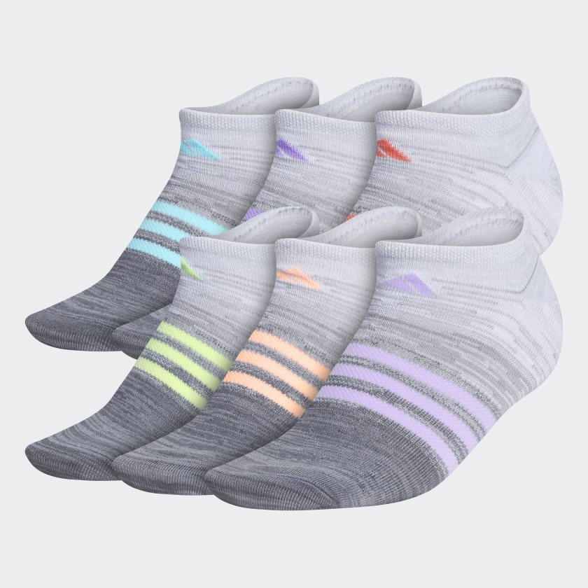 adidas Superlite Multi Space Dye No-Show Socks 6 Pairs - Grey | adidas US