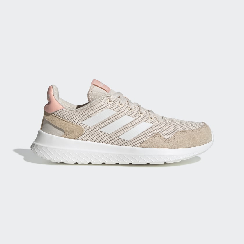 beige and white adidas