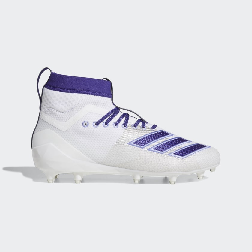 purple and white soccer cleats