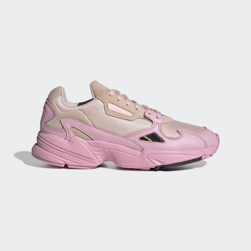 adidas originals premium pink glitter falcon trainers