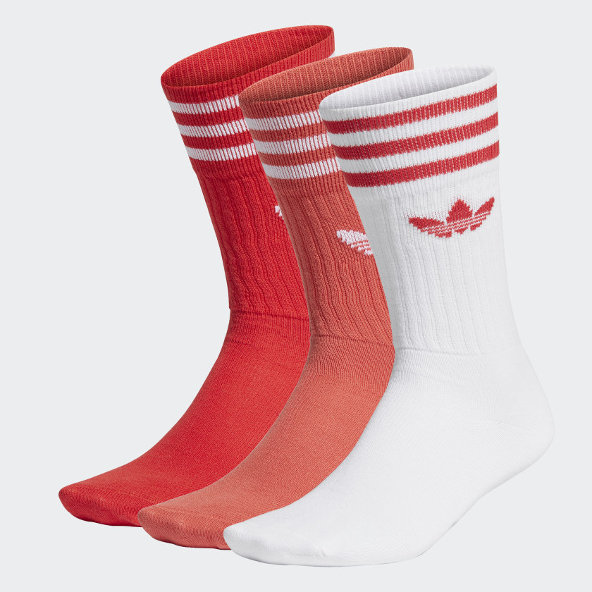 adidas Crew Socks 3 Pairs - Red 
