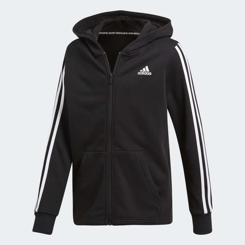 black adidas jacket with black stripes