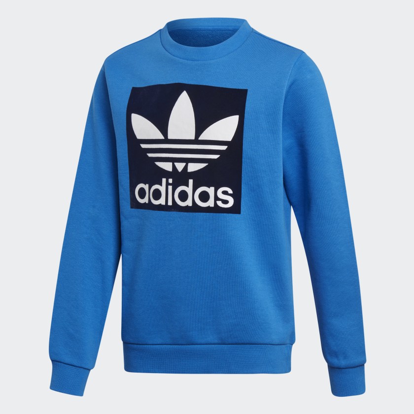 adidas trefoil blue hoodie