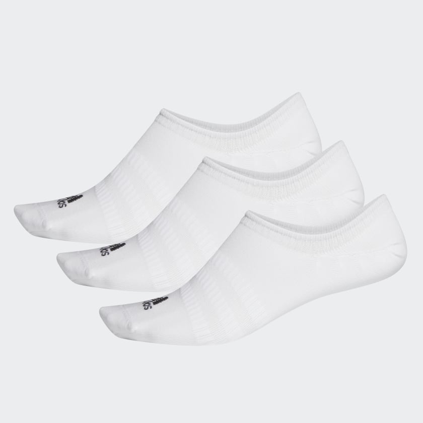 adidas No-Show Socks (3 Pairs) in White 