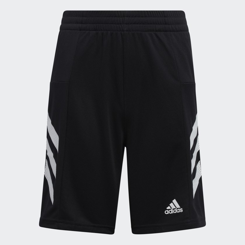 adidas 3 stripe shorts black