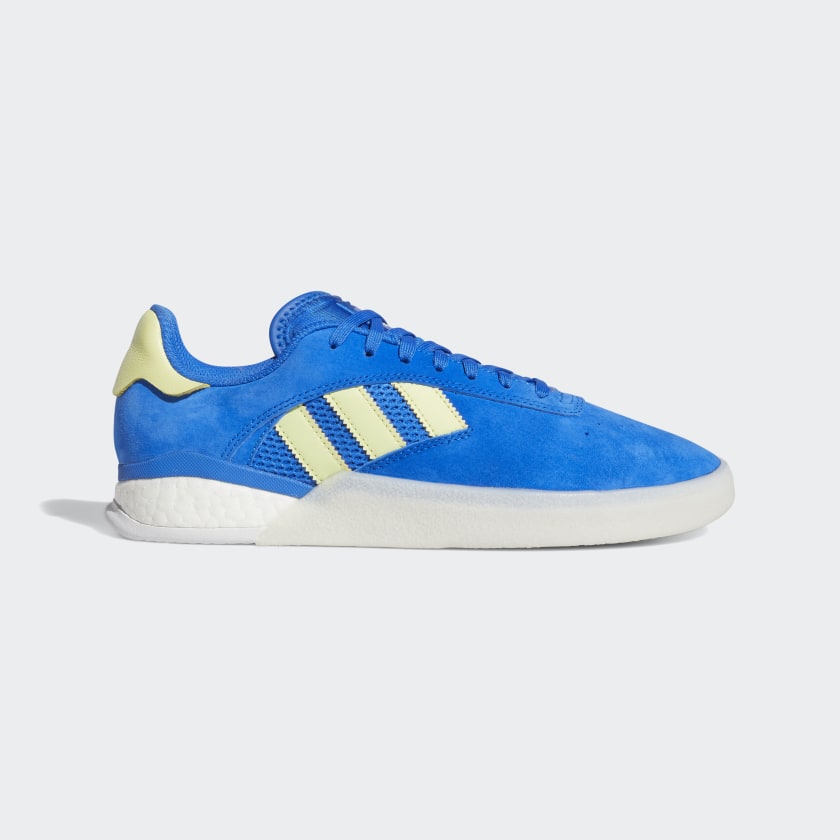 adidas blue with yellow stripes