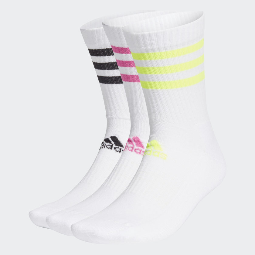 adidas 3-Streifen Cushioned Crew Socken, 3 Paar - Weiß | adidas Deutschland