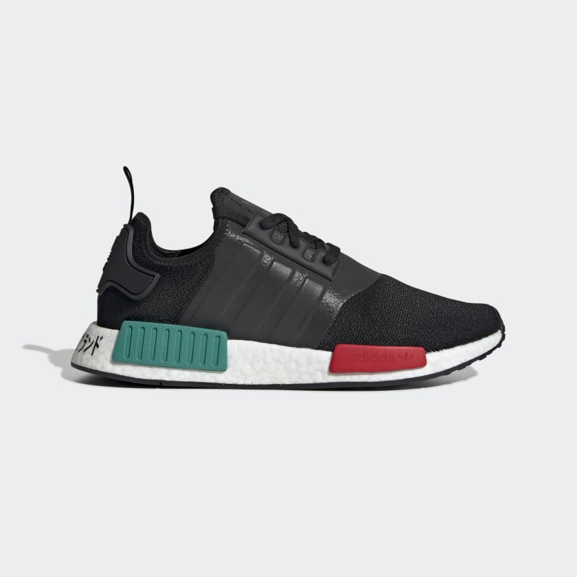 NMD R1 Core Black and Green Shoes 