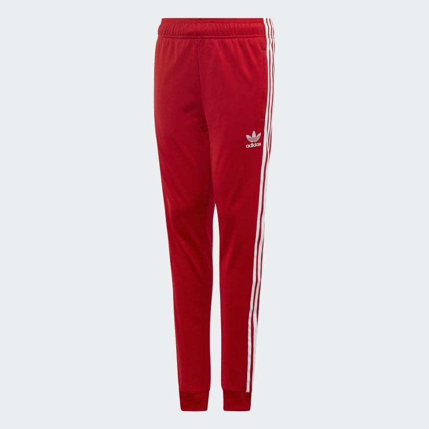 red adidas track pants women