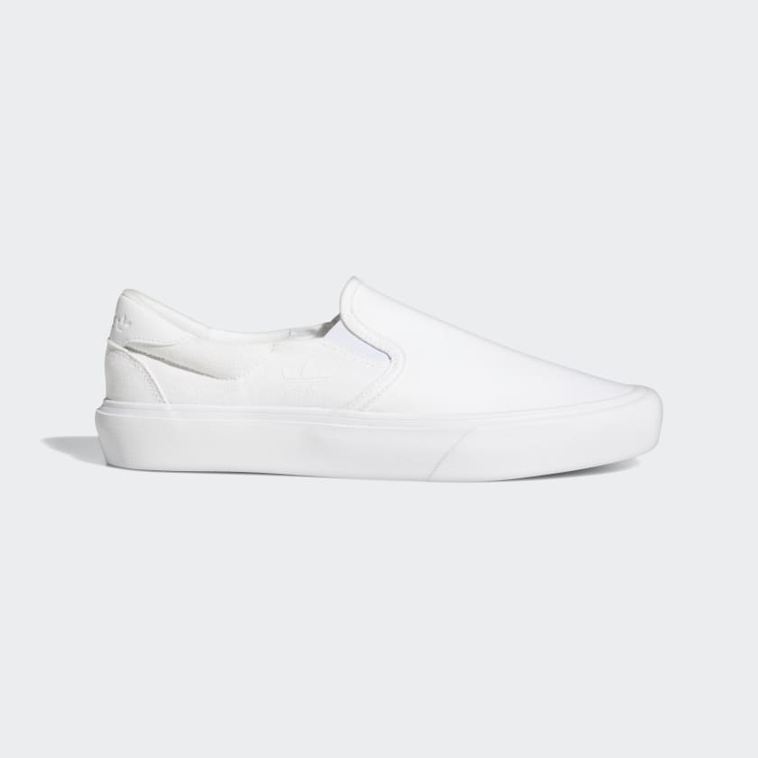 white slip shoes