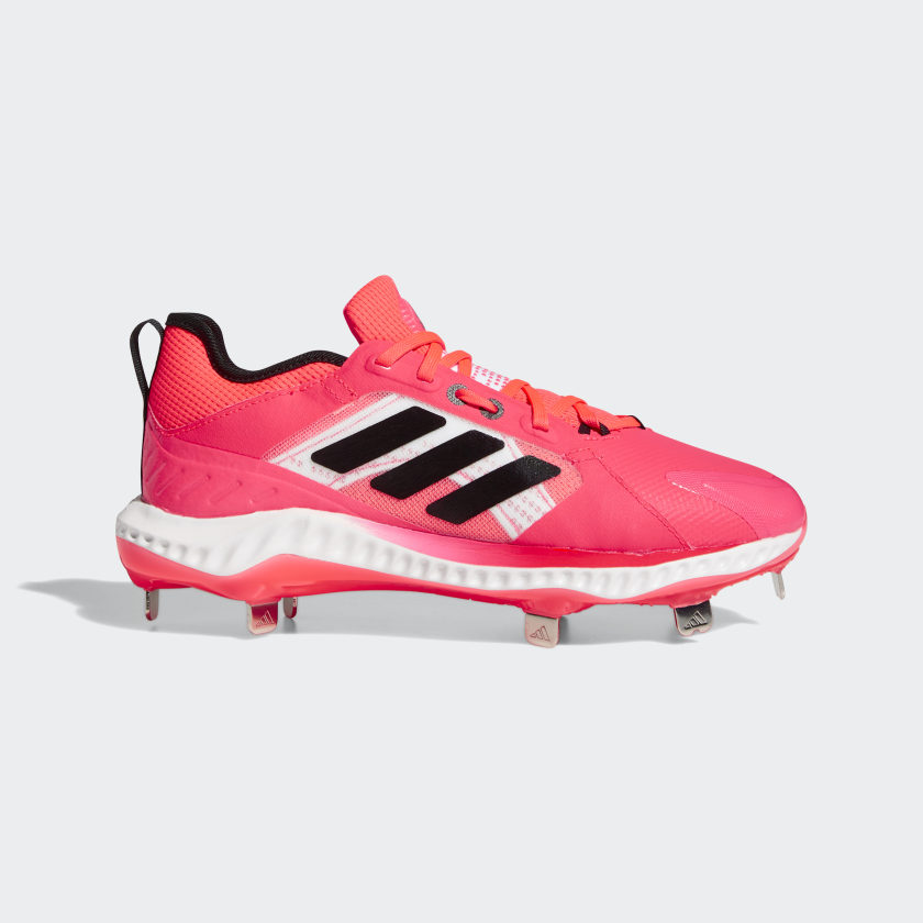 pink and white football cleats