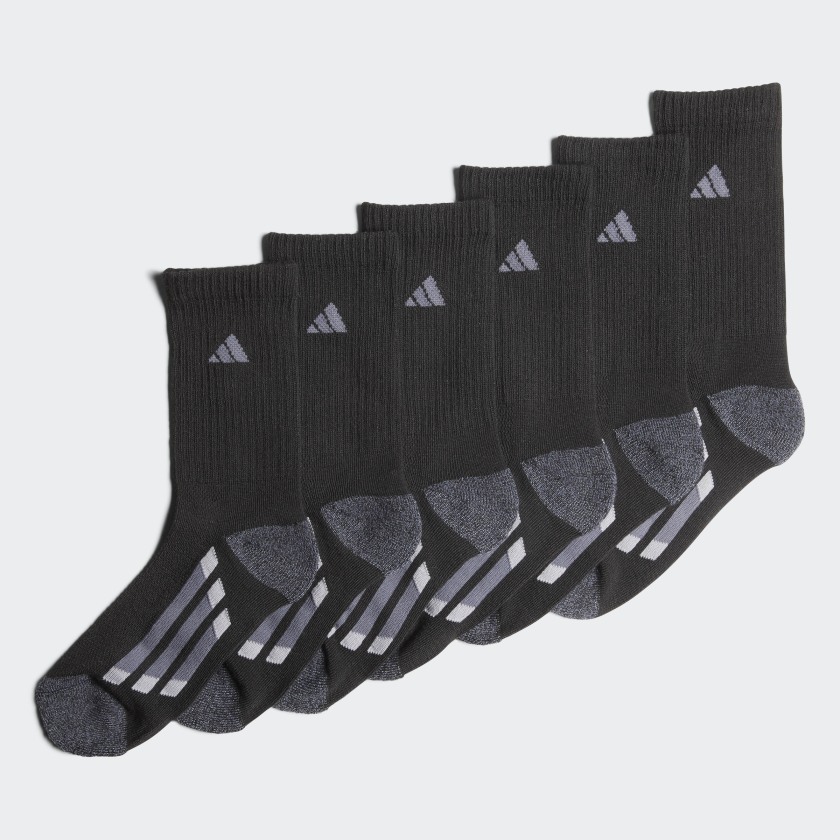 adidas Vertical Stripe Crew Socks 6 Pairs - Black | adidas US