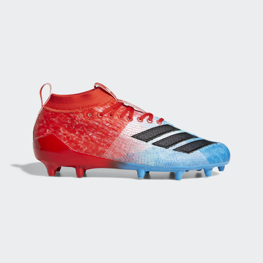 blue and red football cleats