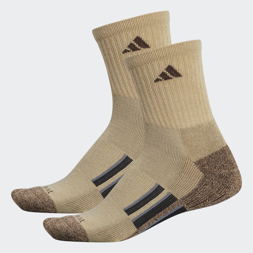 adidas AEROREADY Mid Crew Socks 2 Pairs - Beige | adidas US