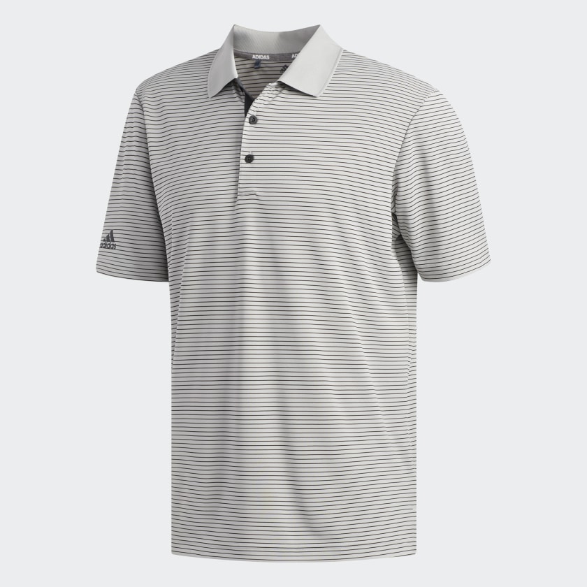 Adidas Two Color Club Stripe Polo Shirt Grey Adidas Us