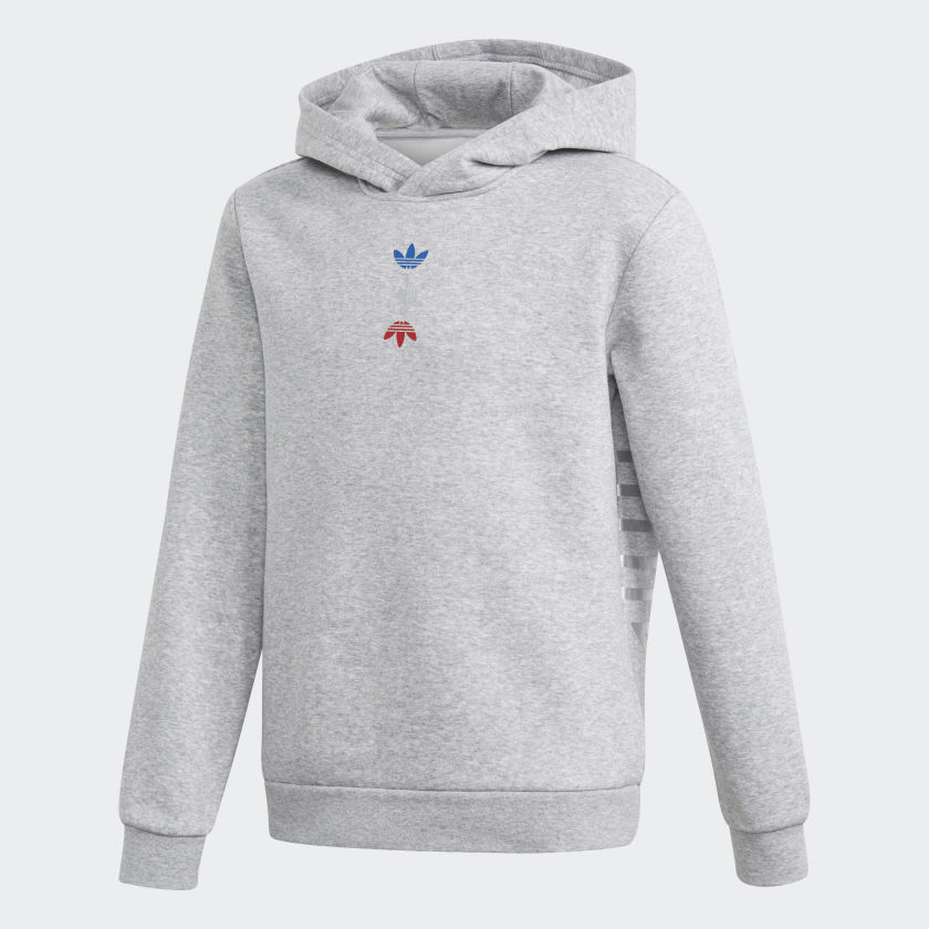 grey adidas hoodie with white logo