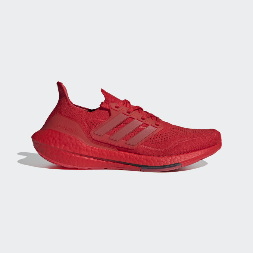 red sports shoes