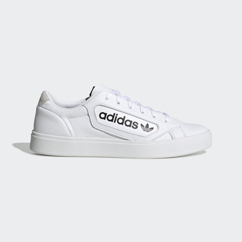 adidas originals white sleek sneakers