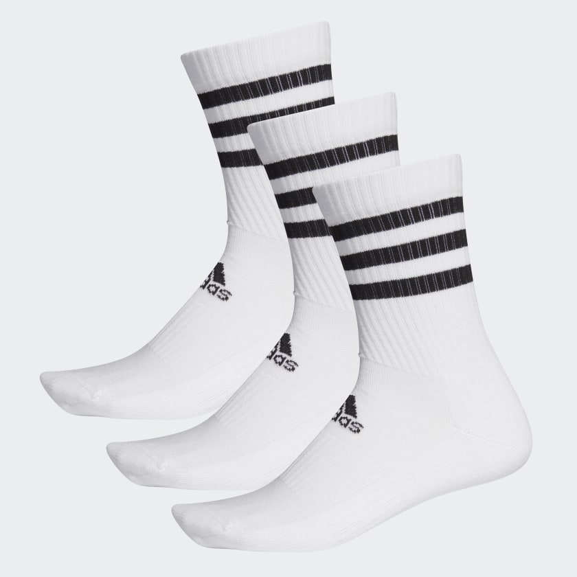 adidas 3 stripe performance crew socks
