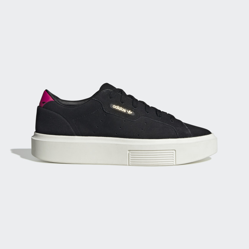 adidas originals super sleek in black suede